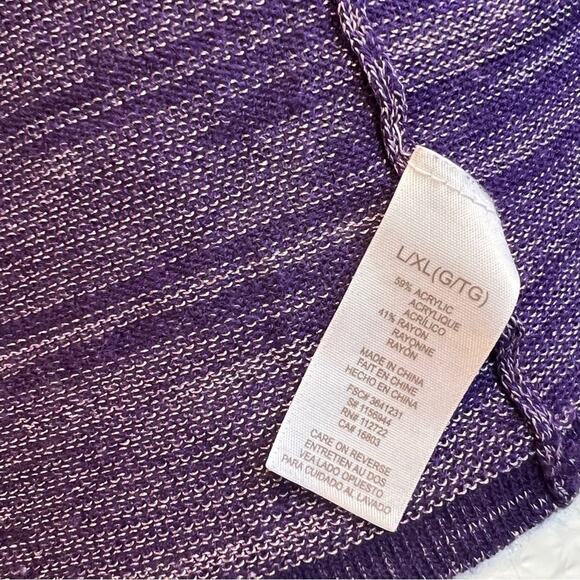 Women’s drape front open cardigan. Purple-two tone. Size L. Great for layering. - Picture 3 of 3